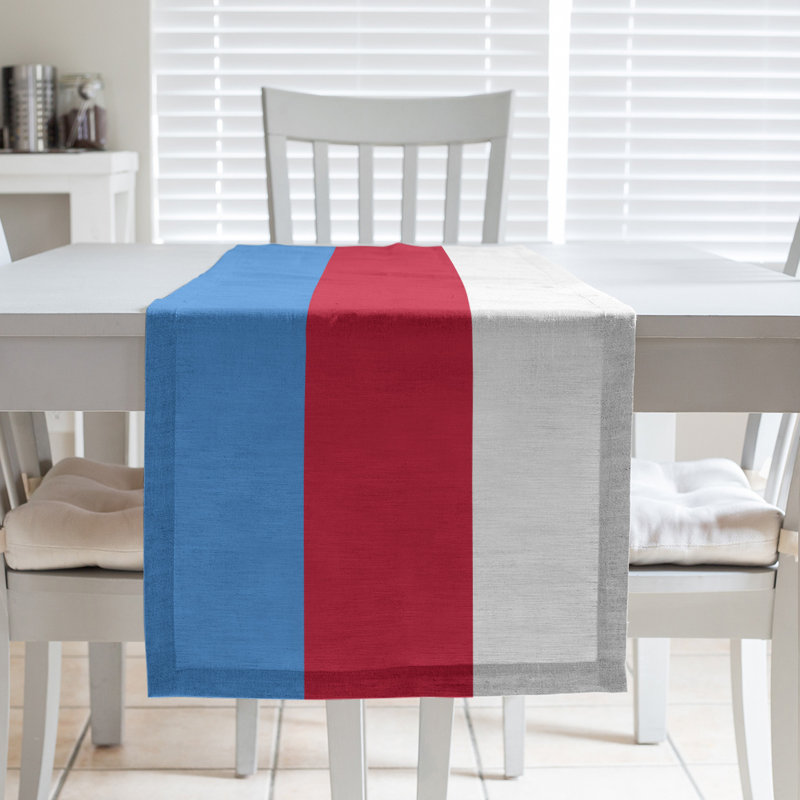 Chemin de table New Orleans, 90 po x 16 po, Polyester, Football Houston Throwback cerise / ivoire / bleu