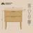 Park 24" Contemporary Rubberwood 2-Drawer Nightstand in Natural-1305816942