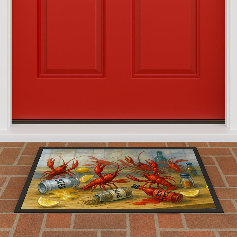 Crawfish Gone Wild Doormat, 18" W x 27" L