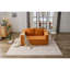Lit escamotable rétro en chenille, canapé convertible orange pour le salon - amovible, poches latérales avec rangement pour matelas, 2 pièces