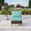 Wicker Outdoor Armless Lounge Chair with Cushions-265316223