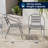 Chrisoula Modern Aluminum Slat Back Stacking Patio Chairs-986429790