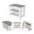 Kitchen Island, Three Shelves, White / Ibiza Marble Color Finish-455890729