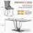 Glass Top Metal Base Dining Table With 6 Velvet Dining Chairs,7 - Piece Pedestal Dining Set-106913551-106913433