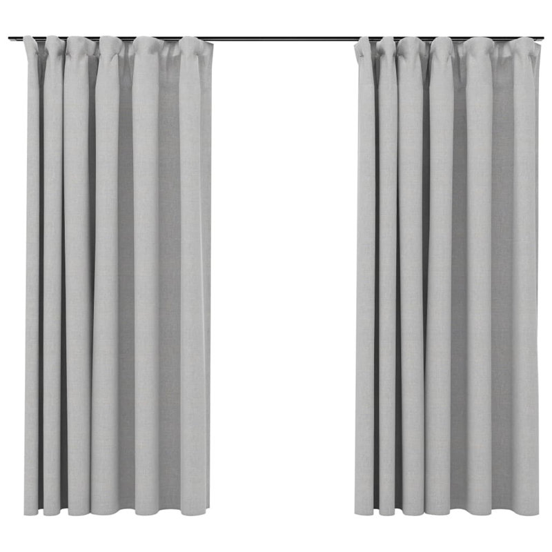 Blackout Curtain Pair, Width 140 x Drop 175 cm, Grey