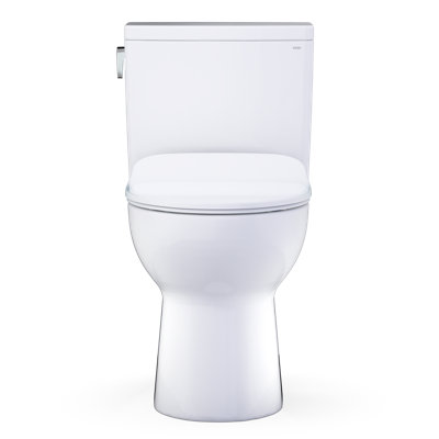 Toilette allongée deux pièces TOTO Glaston 1G 1,0 GPF WASHLET + et chasse d'eau automatique à hauteur universelle avec siège CEFIONTECT et SS234 SoftClose, blanc coton - MS472234CUFG # 01