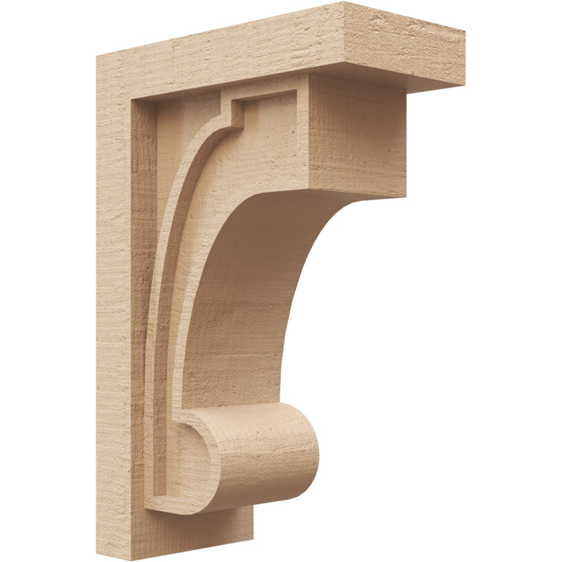 Corbeau TimberThane en grain de bois classique l 5 po x P 10 po x H 15 po, brun clair apprêté, H 15 po x l 5 po x P 10 po