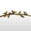 Miroir mural rétro vintage en métal avec oiseaux et branches en fer-1571844643