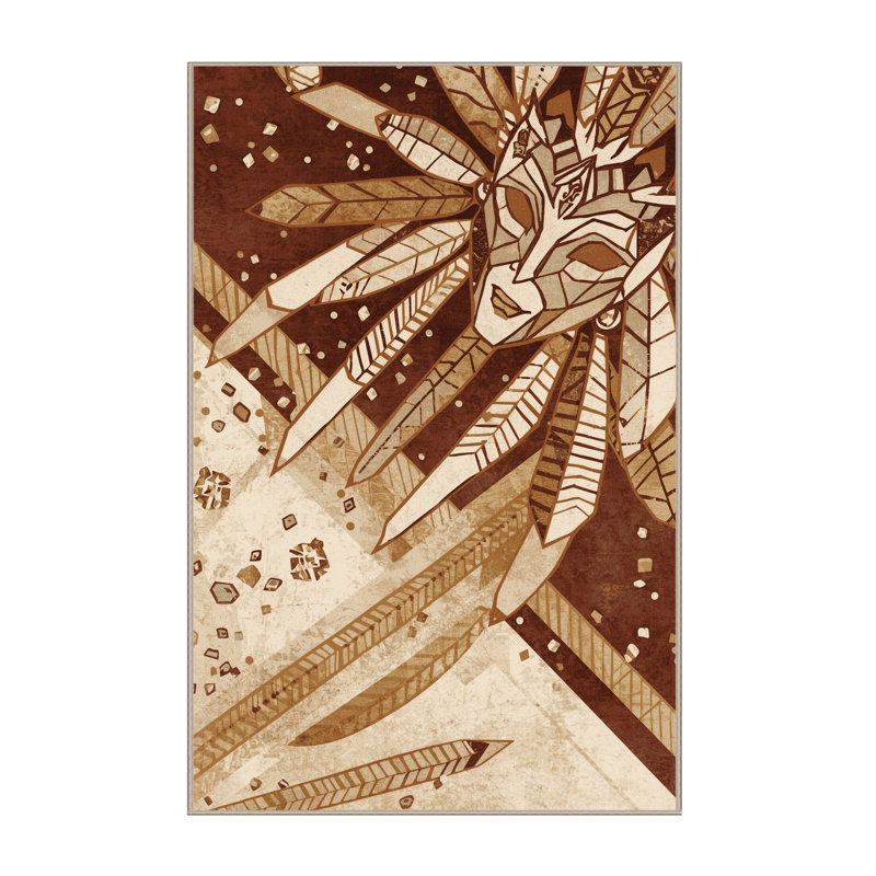Tapis moelleux moelleux à motif géométrique flottant Mardi Gras, 8 x 10