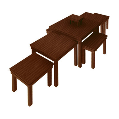 Ensemble de 8 tables de présentation en bois de pin 8/8 po x 48 po x 35 7 po Marco Company WS-568BAK1241SHP