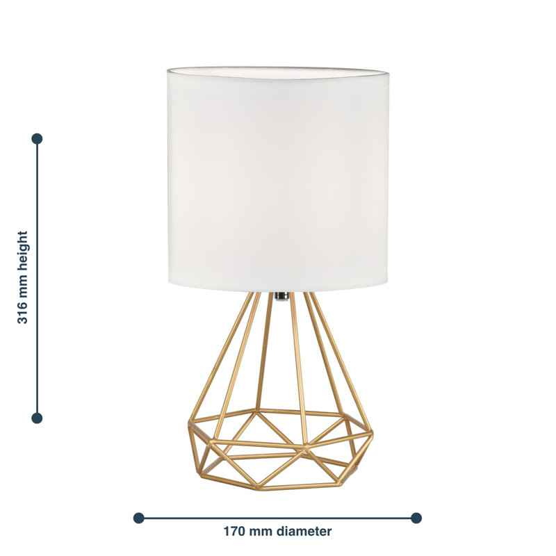 Centerview Metal Table Lamp, Gold, White