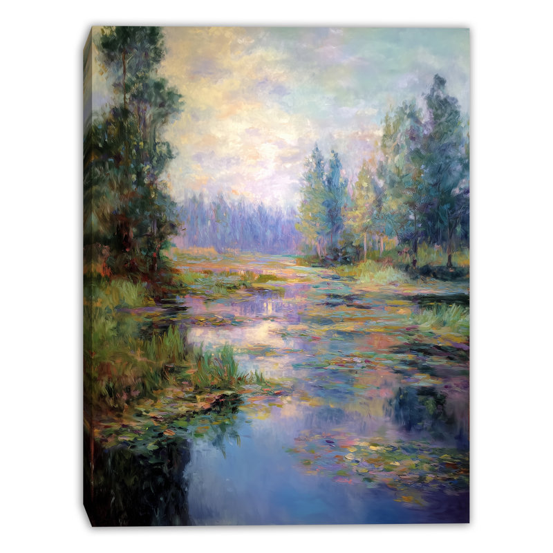 «Pastel Marsh Reflection», art mural sur toile tendue, H 24 po x l 16 po x P 1,5 po