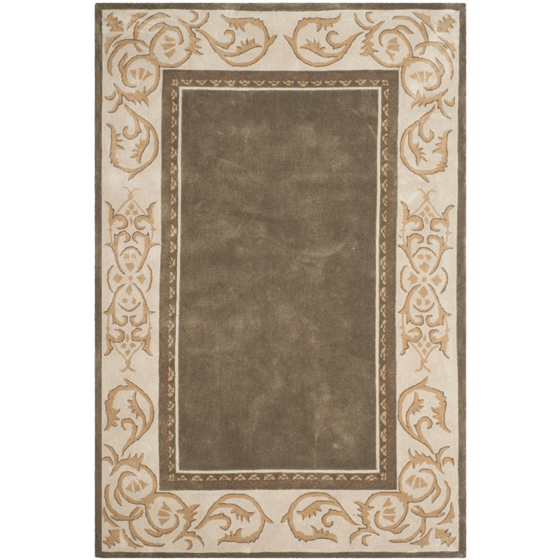 Tapis olive / ivoire Pelagios, Rectangle 6 pi x 9 pi