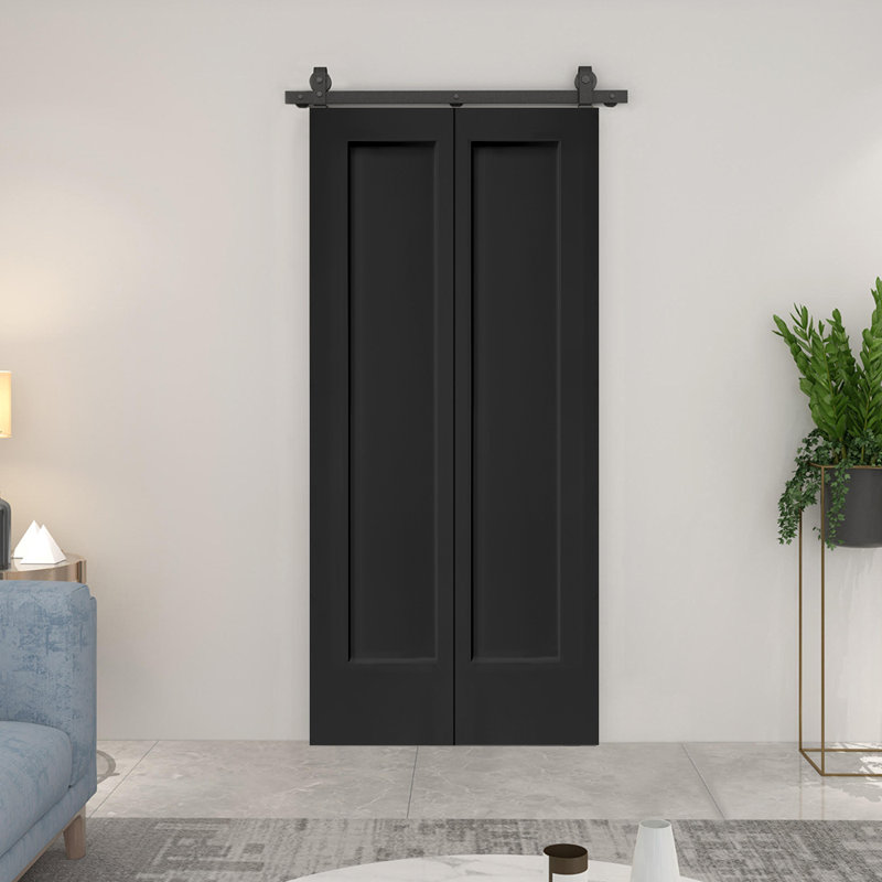 Porte de grange en panneau de fibres à densité moyenne composite 30 po x 80 po avec panneau coulissant 30 po x 80 po | Idée de cadeau
