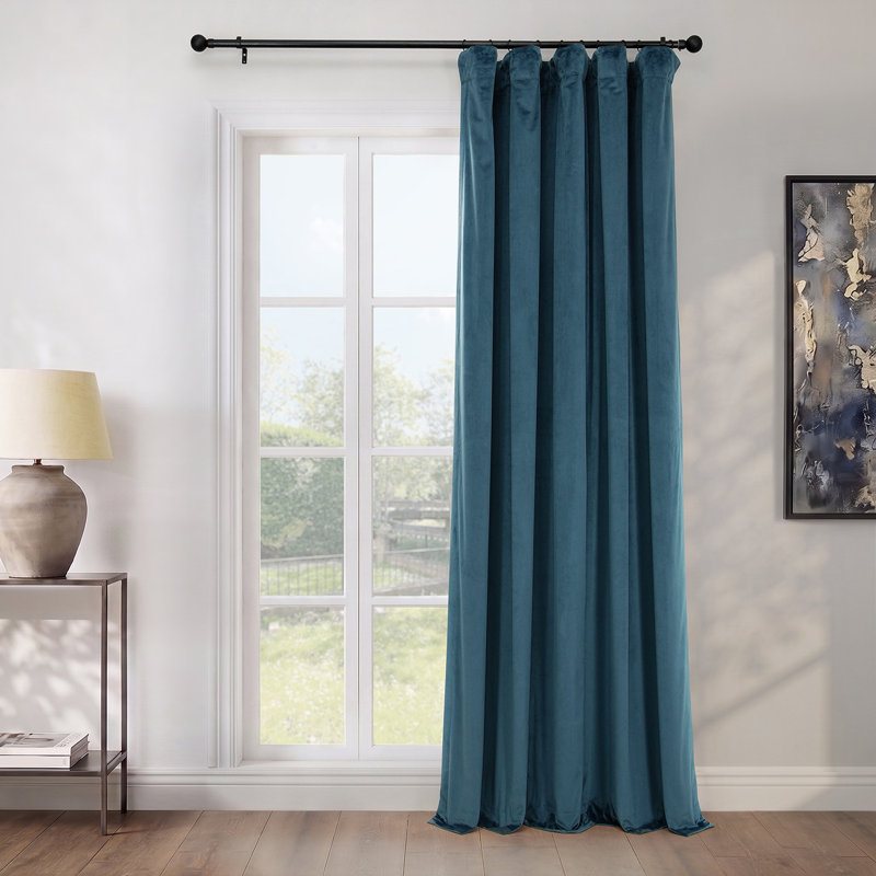 Rideaux en velours moelleux Matra pour chambre à coucher ‑ rideaux obscurcissants pour les fenêtres de salon, panneau simple