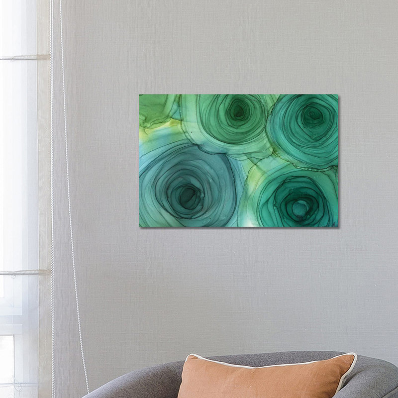Green Roses - Wrapped Canvas Painting - Wrapped Canvas Painting, 45.72cm H x 66.04cm W x 1.91cm D