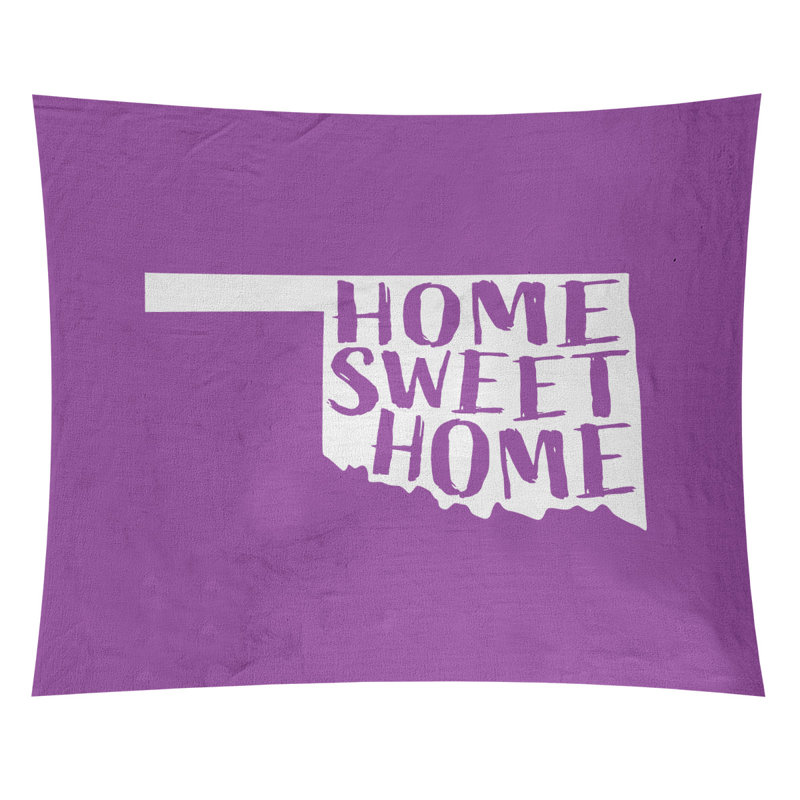 Tapisserie Home Sweet Oklahoma, H 104 po x l 88 po, Violet