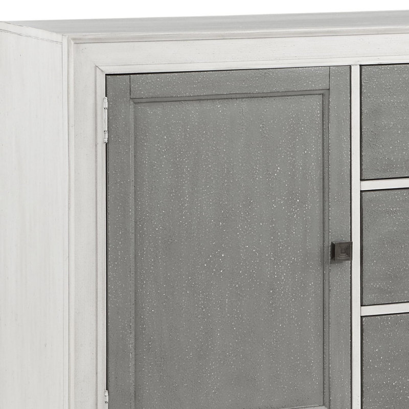 Desserte rectangulaire de 70 po en gris et blanc vieilli Falesha