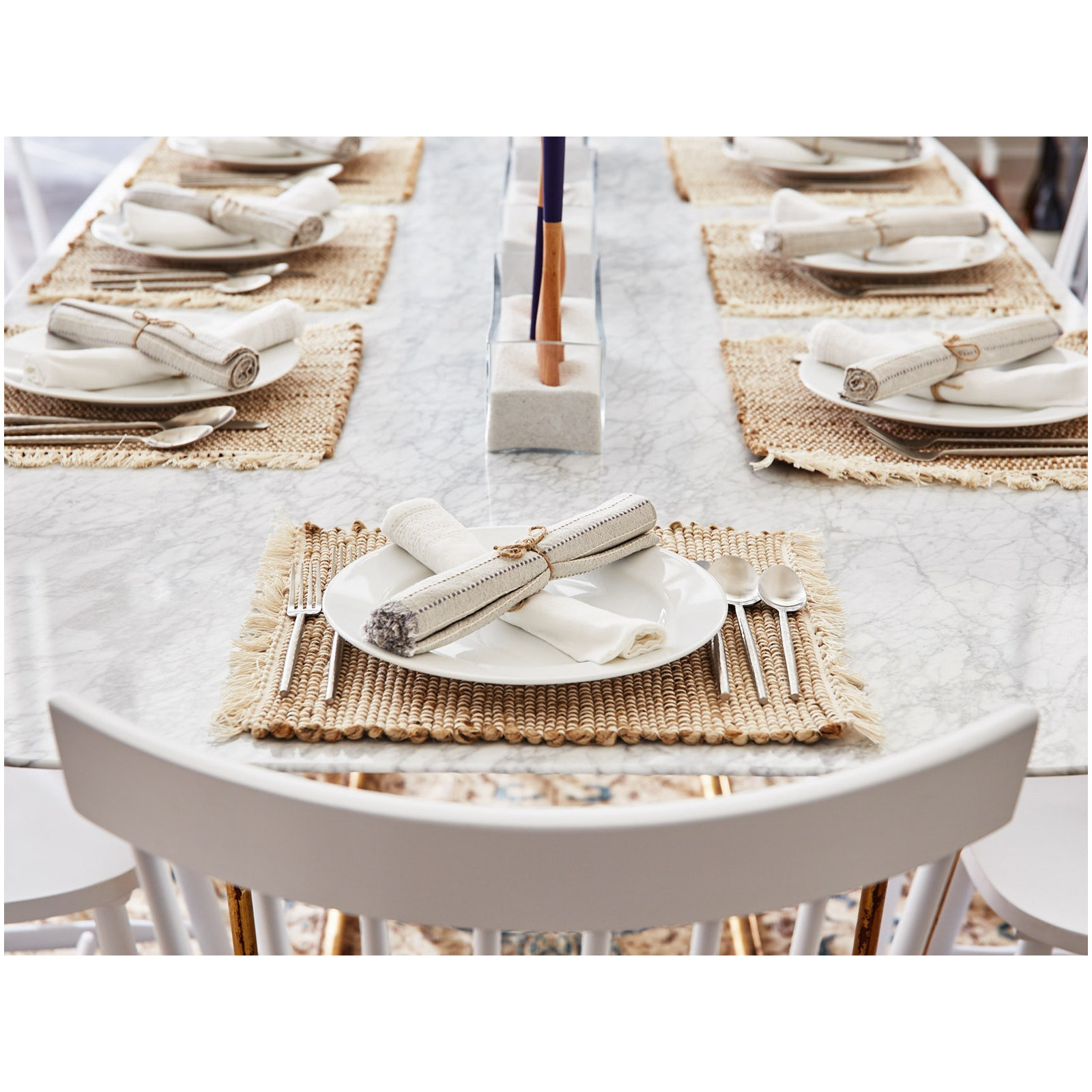 Fringe Stripe Organic Napkin Neutrals, Neutrals