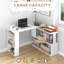 Bureau d'angle en L, bureau à domicile rotatif à 360 degrés avec tablettes de rangement, poste de travail de table d'écriture, blanc