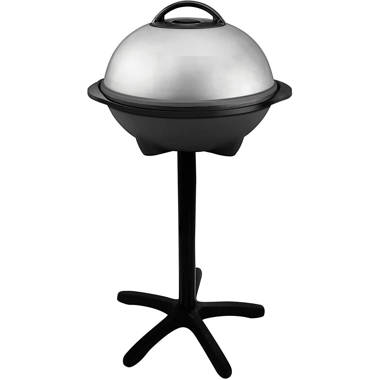 Indoor|Outdoor 15+ Serving Domed Electric Grill with Ceramic Plates &  Temperature Gauge - Gun Metal