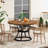  Round Dining Table for 4-6, 47 inch Wood Dining Room Table with Storage Shelf, Brown， No Chairs-237253226-237253228