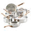 Anolon EverLast Tri-Ply Clad Cookware Set, 10-Piece, Bronze