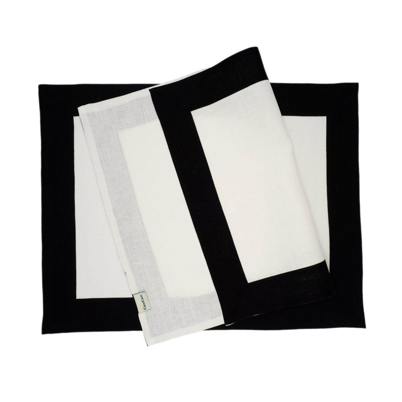 Linen Rectangle Placemat, Black