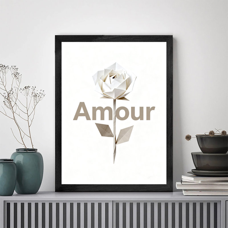 «Black Amour Vintage Amour Wall Art», impressions de style rétro, H 11 po x l 9 po