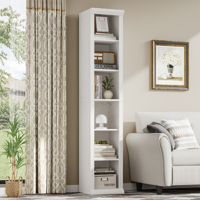 Bibliothèque étroite H 72 "x l 13,7", White