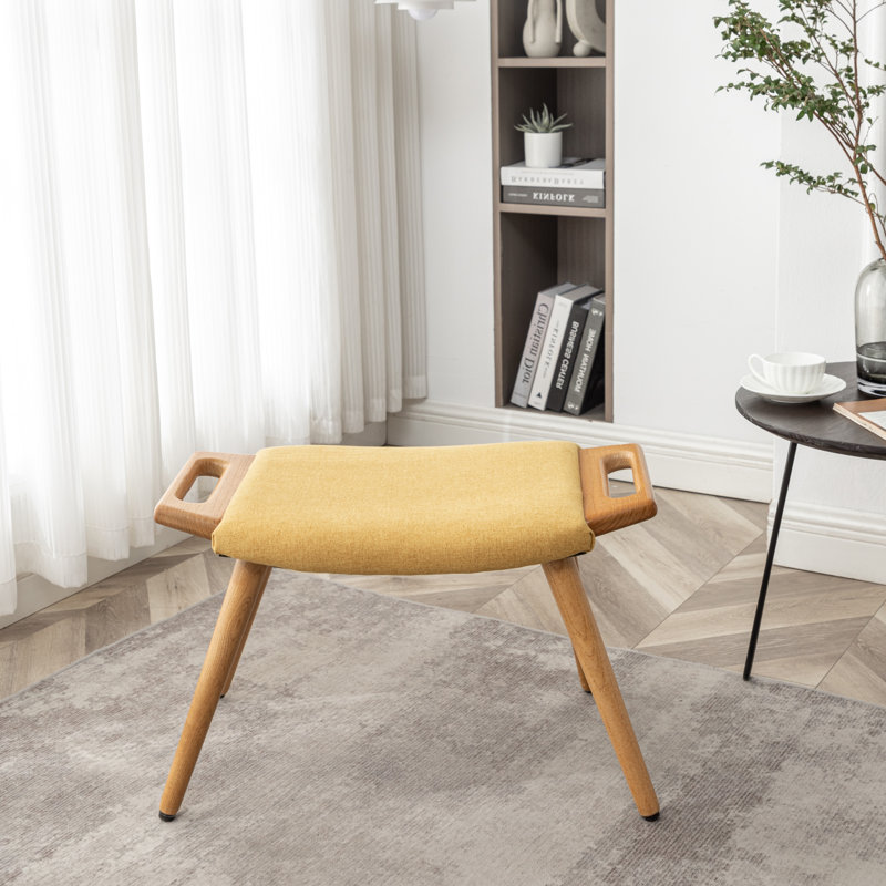 Janaesha Upholstered Ottoman, Yellow