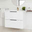 Meuble-lavabo mural moderne 24 po blanc avec lavabo et tiroirs en céramique