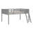 Full Size Wood Low Loft Bed With Ladder And Safety Guardrails-1978806765