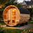 4-6 Person Outdoor Red Cedar Barrel Sauna With Porch, 6kw Heater And Tempered Glass Door