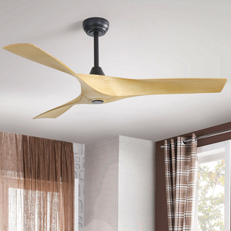 Ventilateur de plafond moderne de 52 pouces avec 3 pales ABS, moteur à courant continu réversible sans lumière pour le salon