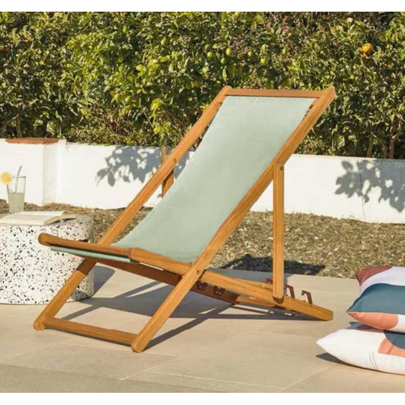 Chaise longue inclinable avec coussin Lavdmir, Jade