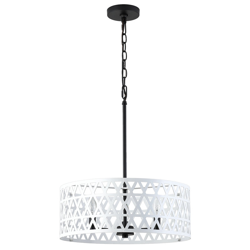 Lustre tambour 3 lumières Stonge, Blanc