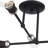 4 Light Black Large Semi-Flush With Brushed Nickel Accents