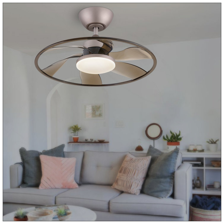 Light Pro In. LED Indoor Coffee Smart Ceiling Fan With Remote Control