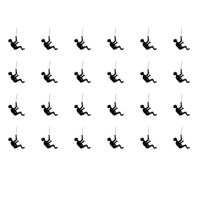 Climbing Man Home Decor Classic Wall-Art Sculpture | 24-Piece | Black