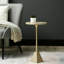 Marble Top Round End Table for Living Room Furniture, 55cm Tall Metal Sofa Side Table, Bedside Table-1710033771-1710033812