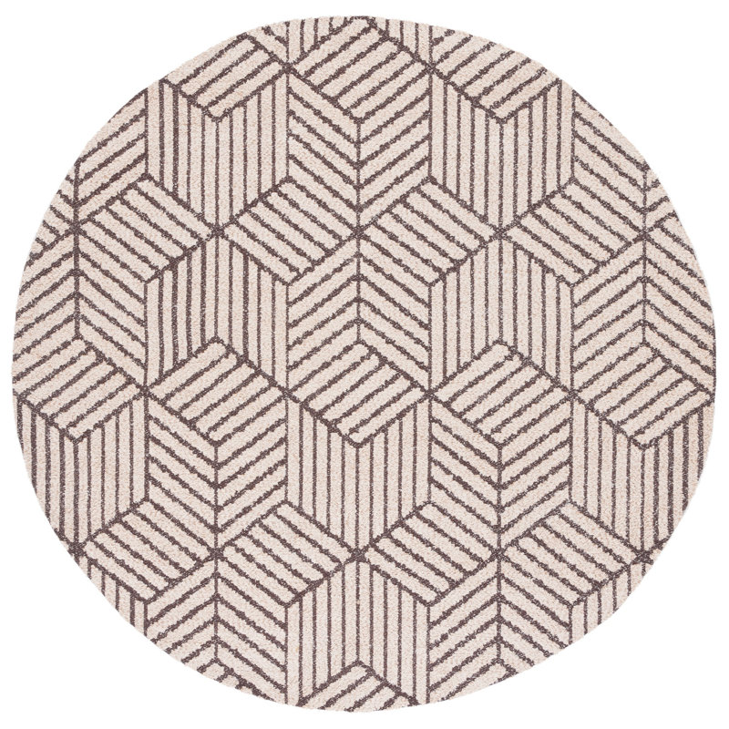 Kalea Hand Woven Performance Geometric Rug, Round 6'