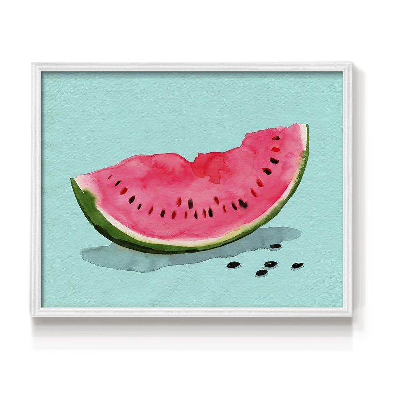 Summer Watermelon II - Reproduction encadrée - Restickable, H 8 po x l 10 po, Blanc