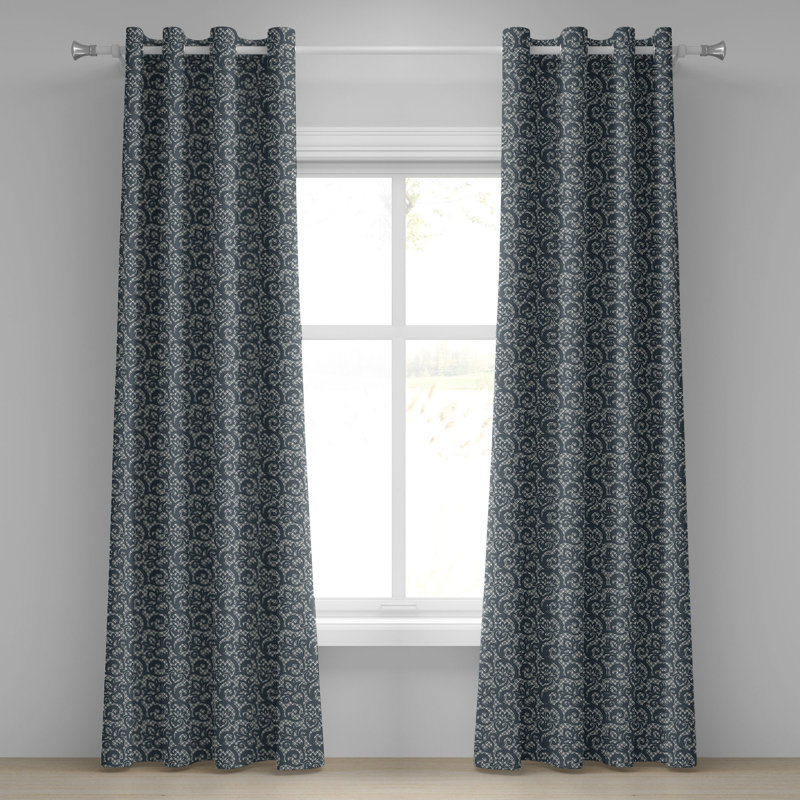 Rideau décoratif à œillets 2 panneaux East Urban Home, L 50 po x L 96 po