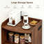 Armoire à café roulante avec prise de courant, chariot de cuisine mobile avec portes coulissantes et tablettes de rangement (l 23,62 po)-131364394
