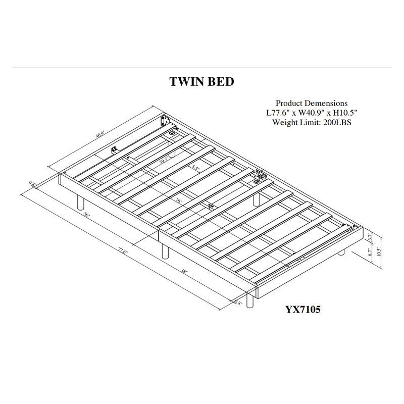 Structure de lit plateforme moderne et flottante grise - aucun sommier nécessaire