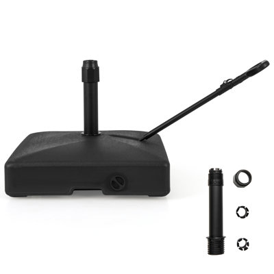 Socle de parasol mobile mobile à roulettes avec support à eau et sable 132 lb