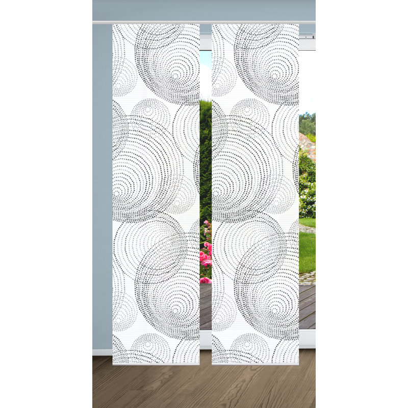 Semi Sheer Sliding Panel Pair, in Grey