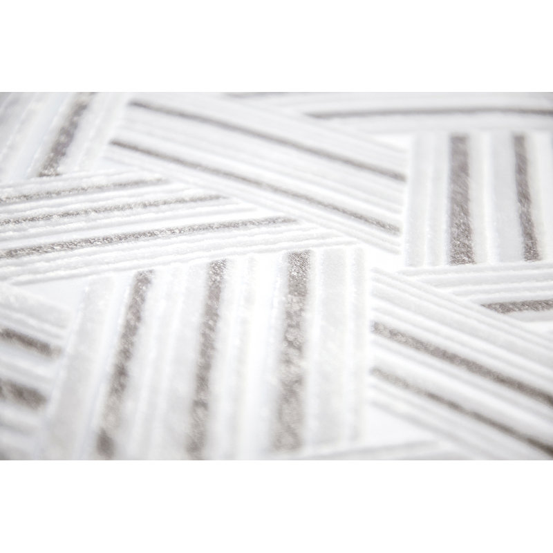 Entwined Square Velvet Pillow Cover & Insert, White, 22" x 22"