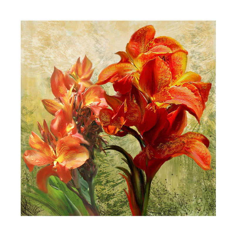 «Orange Orchid Passion 1» par Anthony Christou, impression sur toile tendue, H 35 po x l 35 po x p 2 po